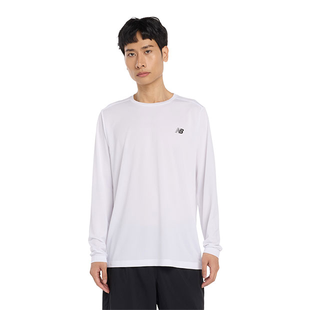 スポーツリニアロゴ長袖Tシャツ ホワイト