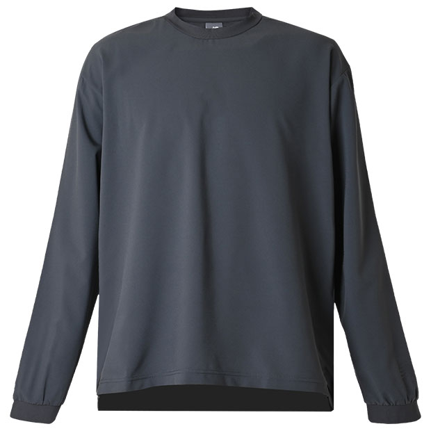 テクニカルウーブン長袖Tシャツ チャコールグレー