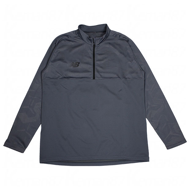 ジャガードトラックニットハーフジップトップ チャコールグレー