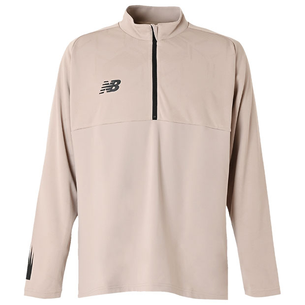 ジャガードトラックニットハーフジップトップ ストーンウェア