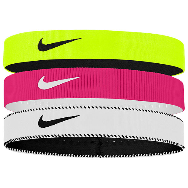 フレックス クラシック ワイドヘッドバンド 3本パック ボルト×ビビッドピンク