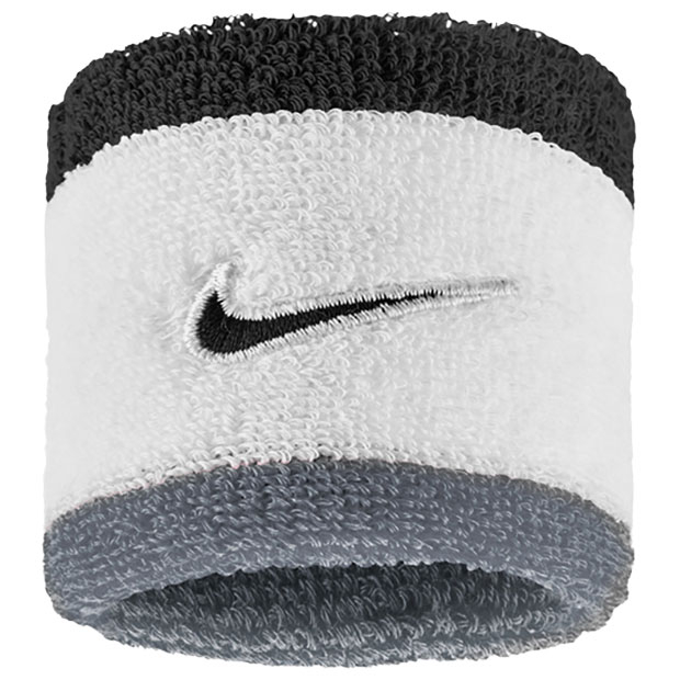 ナイキリストバンド　ナダル使用モデル　グレー×白 NIKE ナイキ リストバンド スウッシュダブルワイド 2個入り N.NN