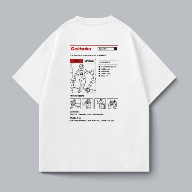 ゲキサカ　Tシャツ　100枚限定　Lサイズ ゲキサカ選手名鑑Tee ホワイト | ゲキサカFCストア