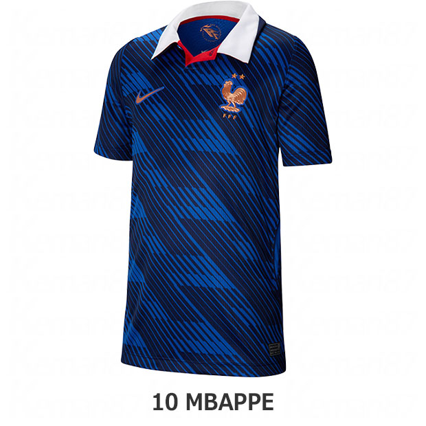 ジュニア フランス代表 2026 ホーム 半袖レプリカユニフォーム 10