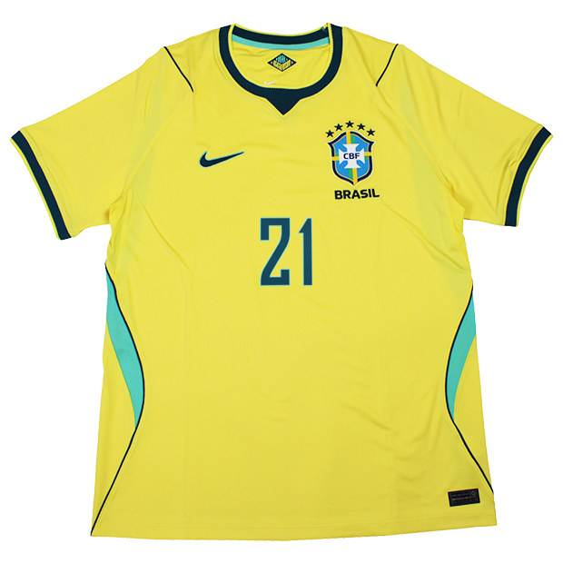 ブラジル　ユニフォーム　サッカー　フットサル 新品　クリシューマ ブラジル代表 2026 ホーム 半袖レプリカユニフォーム 21.マテウス