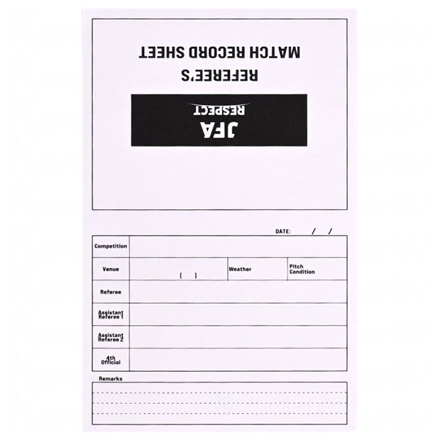 JFA マッチレコードシート 10枚入り