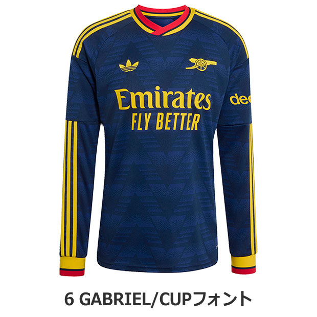 アーセナル 26-27 アウェイ 長袖レプリカユニフォーム 6.ガブリエウ(ガブリエウ・マガリャンイス)(CUPフォント)