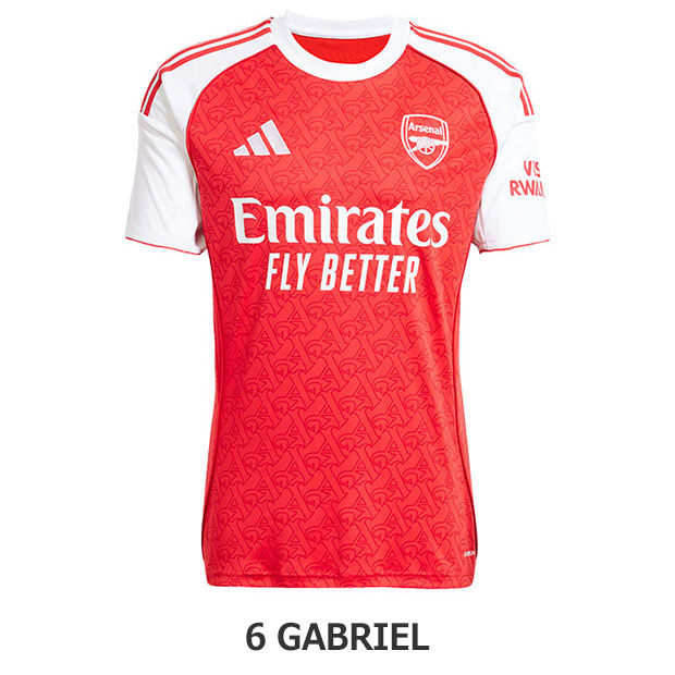 アーセナル 25-26 ホーム 半袖レプリカユニフォーム 6.ガブリエウ・マガリャンイス