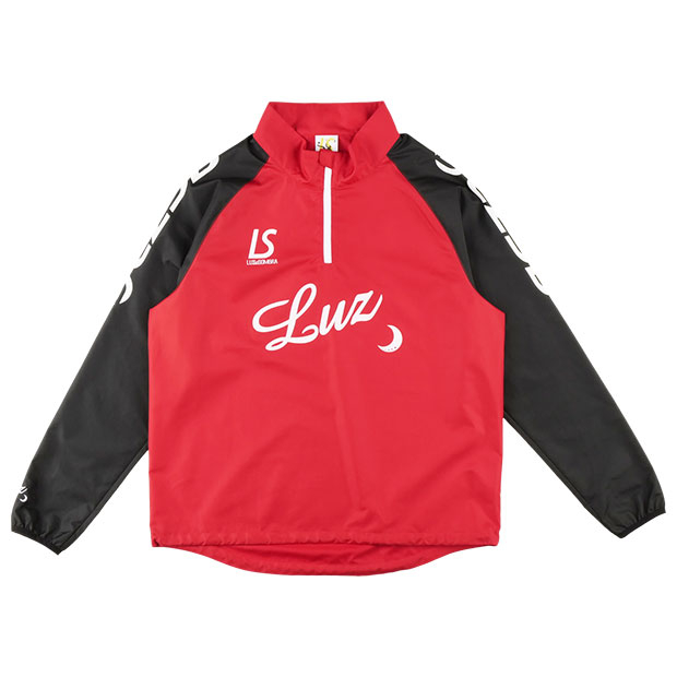 LZSB ハーフZIPピステトップ レッド×ブラック