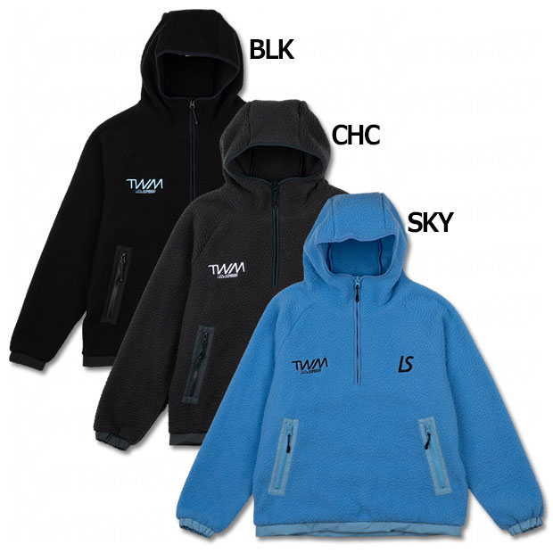 TWM ボアフリース エンボスロゴパーカー
