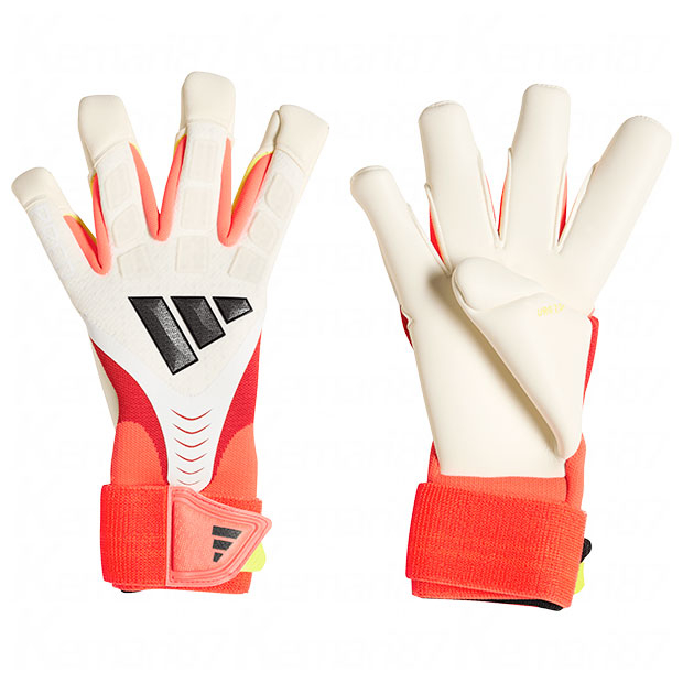 プレデター GKグローブ プロ ハイブリッド ストラップ ホワイト×ルシッドレッド