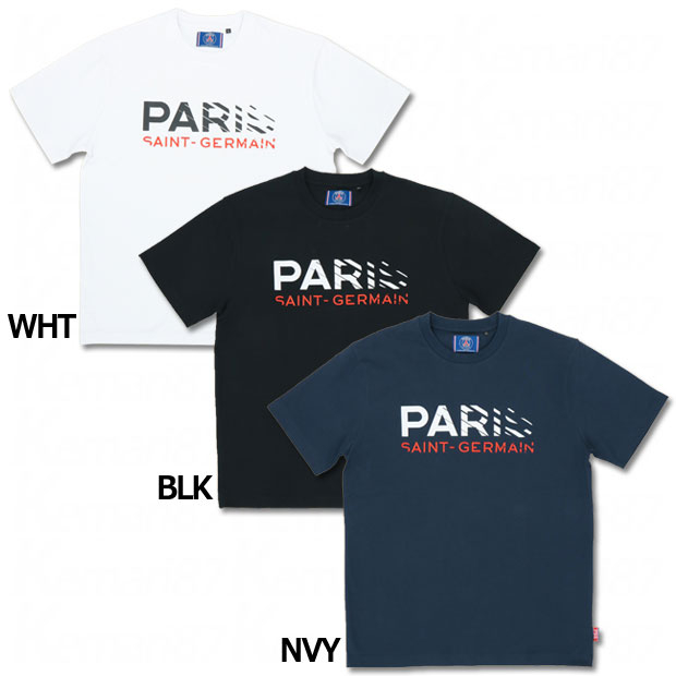 パリサンジェルマン プリント & 刺繍ロゴ 半袖Tシャツ
