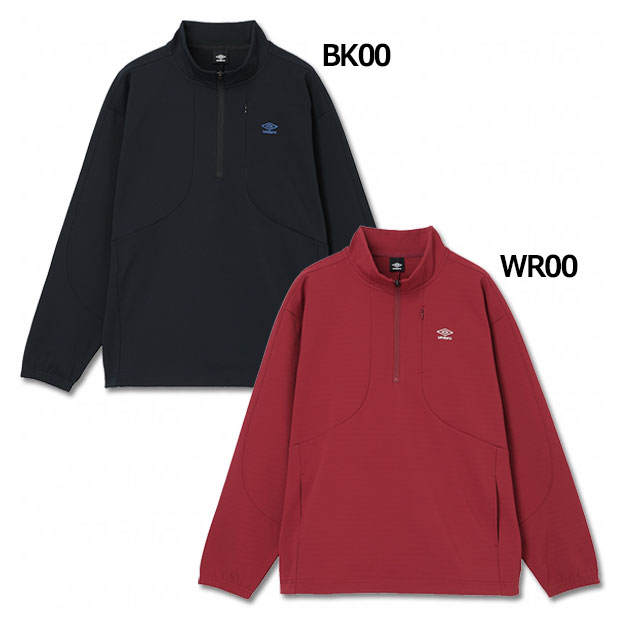 AWAY DAYS ハーフジップウーブントップ