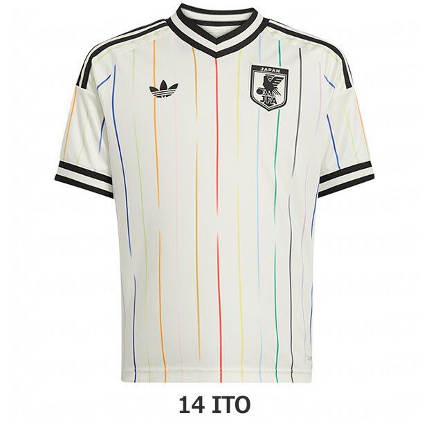 背番号14 伊東純也 キッズ アディダス サッカー日本代表 2026 アウェイ レプリカ ユニフォーム 半袖 jz9700